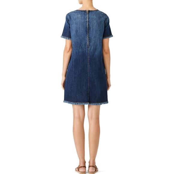 Current/Elliott The Frayed Edge Denim Shift Dress - Picture 2 of 9